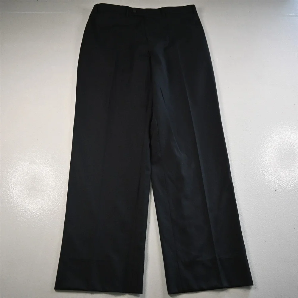 Ralph Lauren 48L 38x36‎ Charcoal Gray 100% Wool Double Breasted Mens Suit